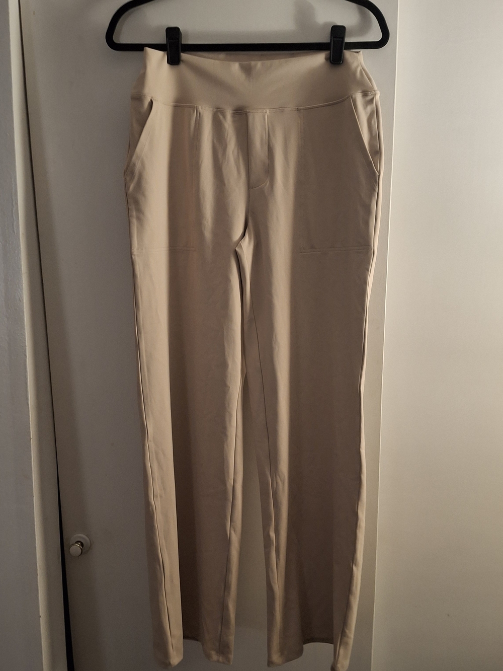 G4Free Womwn's Beige Wide-Leg Pull-On Yoga Pants